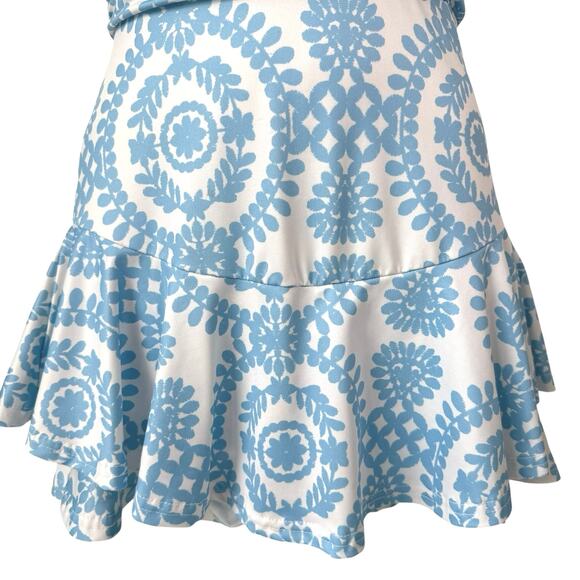 Boho Floral Print Backless Halter Romper Small Ruffle Hem Summer Resortwear READ - Picture 4 of 16